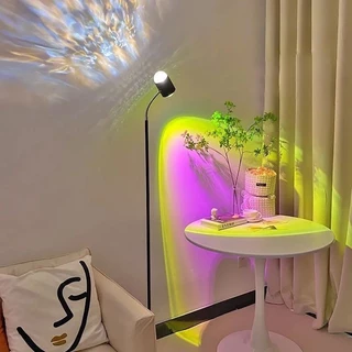 LED ระลอกคลื่นน้ำหมุนอัตโนมัติไฟบรรยากาศโคมไฟใต้ดินห้องนั่งเล่นโดยตรงกลางแสงอาทิตย์ และแสงอาทิตย์