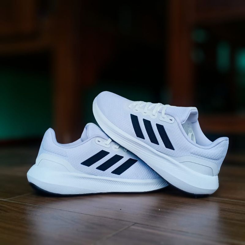 Adidas Run Falcon 3.0 White Black Original  หลวม