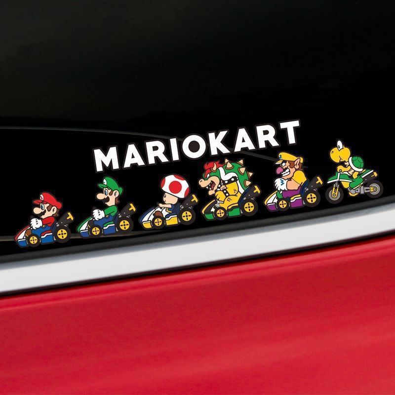 สติกเกอร์สะท้อนแสง กันน้ํา ลายเกม Mario แบบสร้างสรรค์ สําหรับติดตกแต่งรถยนต์ รถจักรยานยนต์