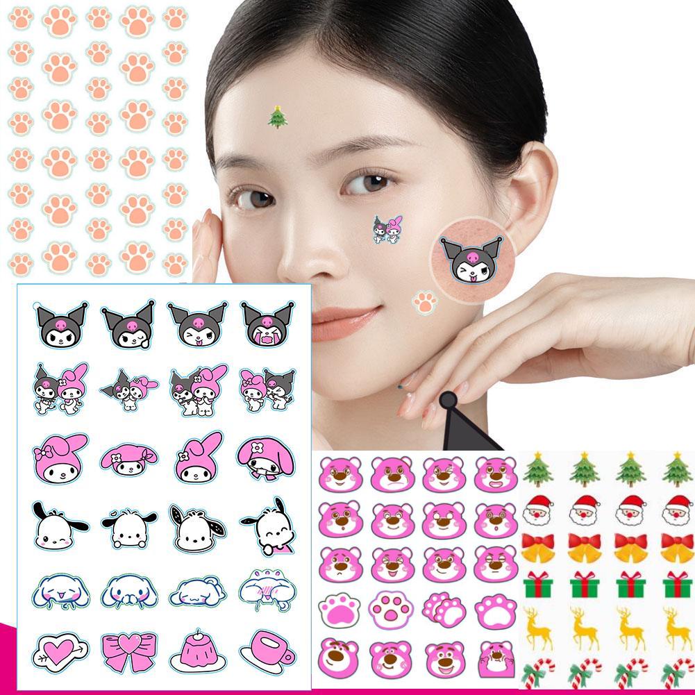 แผ่นสติกเกอร์แปะสิว ลายกรงเล็บแมว คริสต์มาส 36 ชิ้น 28 ชิ้น