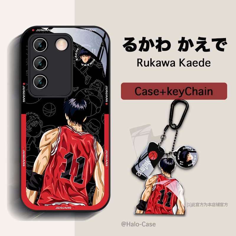 Samsung S23 Ultra Glass Case พร้อม KeyChain S24Ultra S24+ S23FE เลนส์กันกระแทกปกป้อง A55 A54 A53Slam Dunk กระโดด!โชโฮกุ