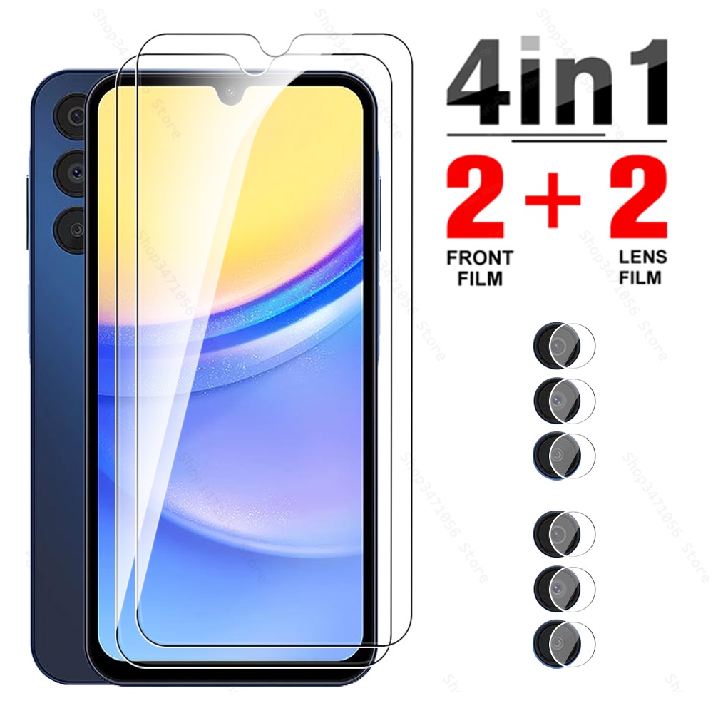 ฟิล์มกระจกนิรภัยกันรอยหน้าจอ 4in1 สําหรับ Samsung Galaxy A15 5G Sumsung Samsang A 15 15A SamsungA15 