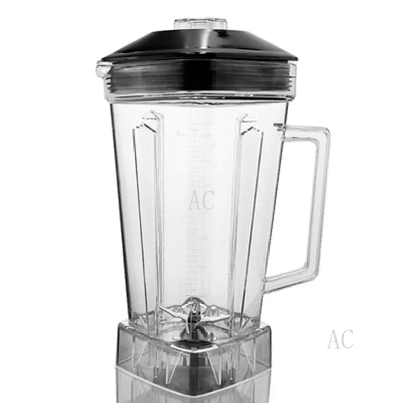 AC 2L Square Container Jar Jug Pitcher Cup bottom with serrated smoothies blades lid BPA FREE for commercial Blender spa
