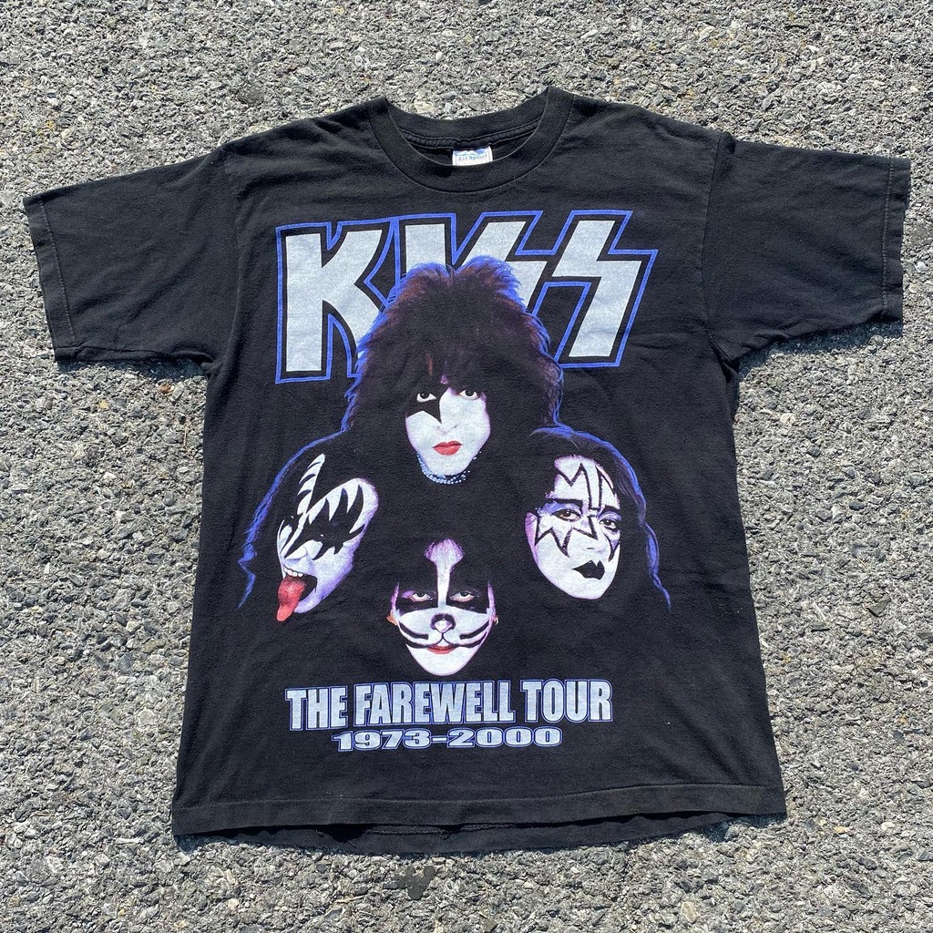 อเมริกันเทรนด์ KISS วง 90 ปอนด์วินเทจแขนสั้นเสื้อยืด Unisex พรีเมี่ยมพิมพ์พร้อมส่ง