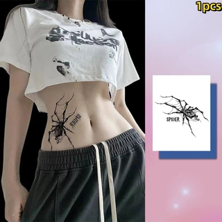 สติกเกอร์รอยสักชั่วคราว รูปแมงมุม กันน้ํา ติดทนนาน 15 วัน