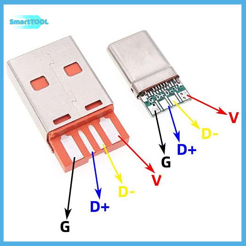 Utzn> ใหม่ ชุดอุปกรณ์เชื่อมต่อ Type-C USB 65W 5A ตัวผู้ พร้อม PCB 5Pin และ Type A ตัวผู้ 6 Pin USB OTG DIY