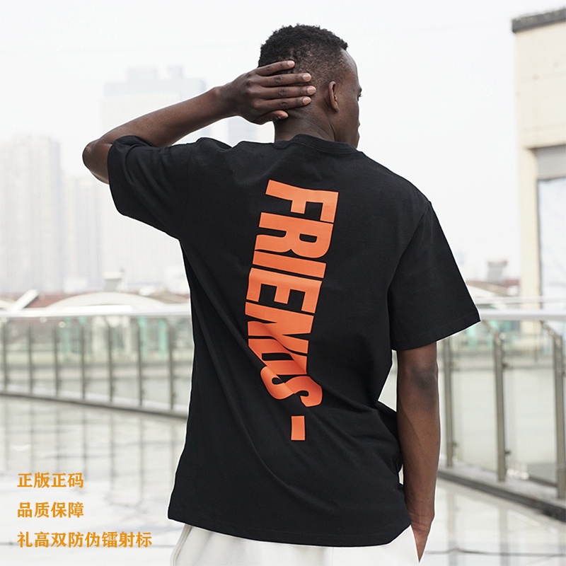 ใหม่ เสื้อคนอ้วน - VLONEสไตล์ใหม่สีดําบริสุทธิ์ผ้าฝ้ายไหล่แท้ระดับไฮเอนด์ความรู้สึกฤดูร้อนสินค้า