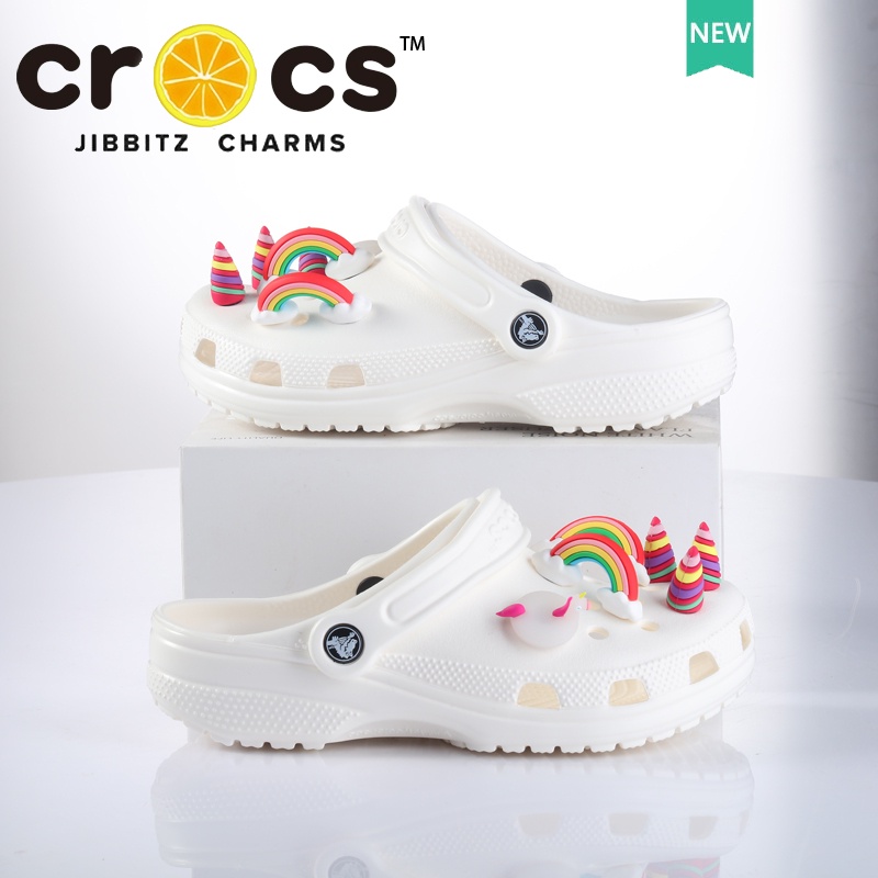 JIBBITZ cross charms ตัวติดรองเท้า ยูนิคอร์น3Dสีรุ้ง ตัวติดรองเท้า cross