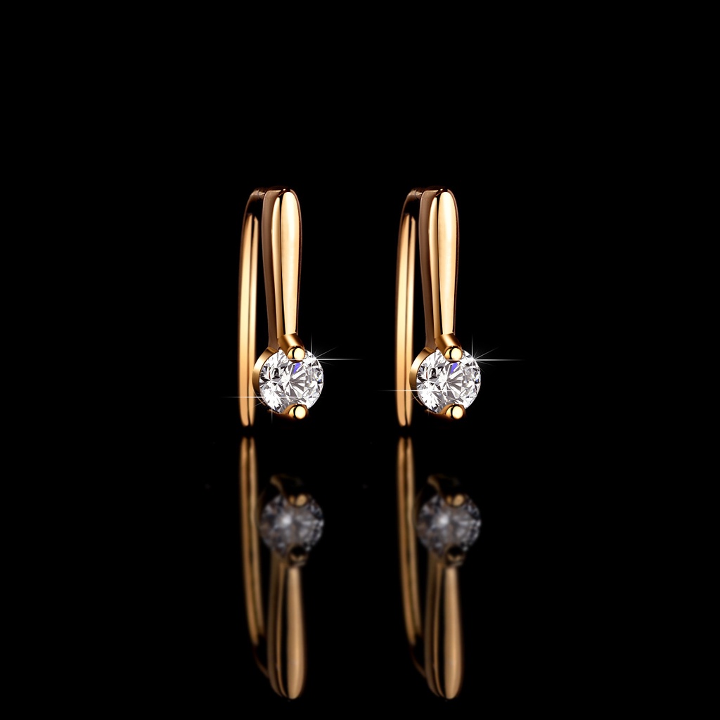จริง Moissanite 0.1ct แต่ละคลาสสิกรอบตัดสีขาว D Triple แถวสตั๊ดต่างหู S925 เงินสเตอร์ลิงการรับรอง GRA สามารถ Pass Test สําหรับหมั้นงานแต่งงานพิธี Pr