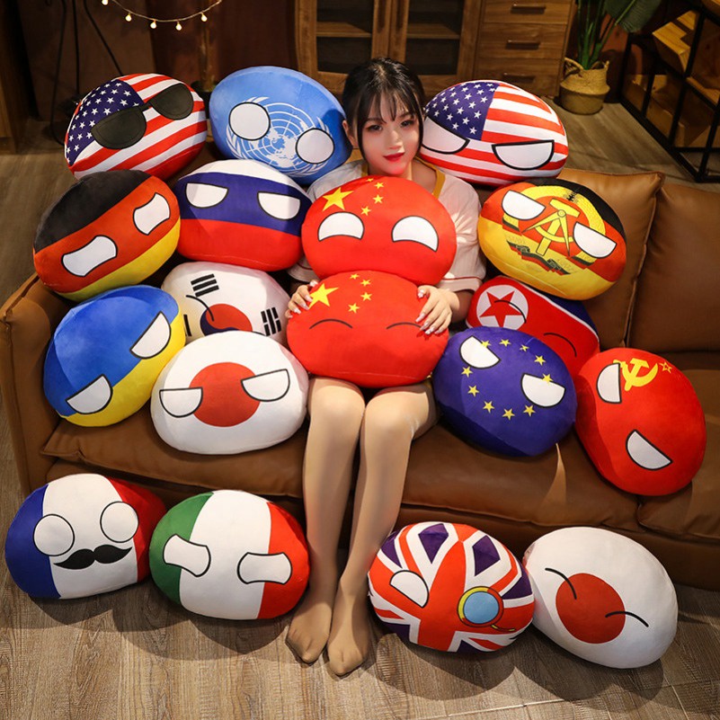 หมอนตุ๊กตานุ่ม รูปการ์ตูน Krautchan Polandball Countryball ขนาด 10 ซม. 30 ซม. 40 ซม. เหมาะกับของขวัญวันเกิด วันวาเลนไทน์ คริสต์มาส