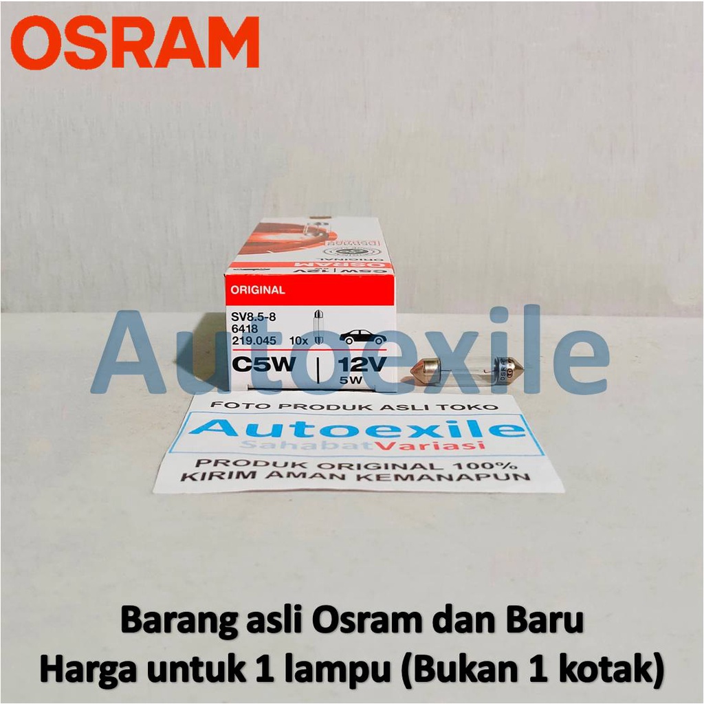 Osram Original C5W 12V 5W Festoon 36mm อะไหล่ Feston Fest 36 mm SV8.5-8 6418 ภายในรถเพดาน Cabin Ligh