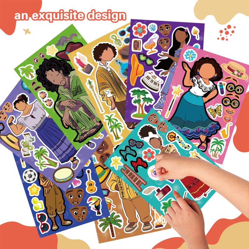 สติ๊กเกอร์ปริศนาการ์ตูนดิสนีย์ Encanto DIY สติ๊กเกอร์ทํามือสําหรับเด็กสติ๊กเกอร์รางวัล