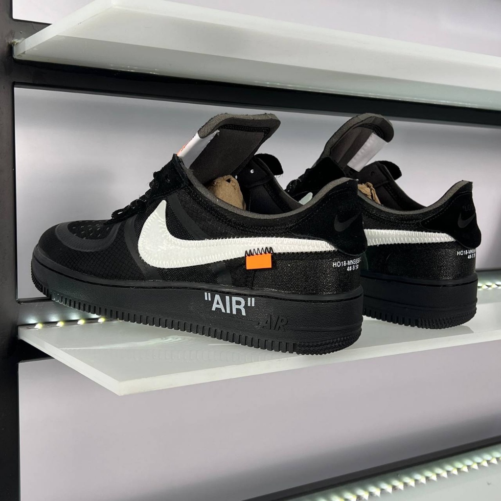 Sepatu Nike Air Force 1 SE Off White Full Black - SN015 แฟชั่น