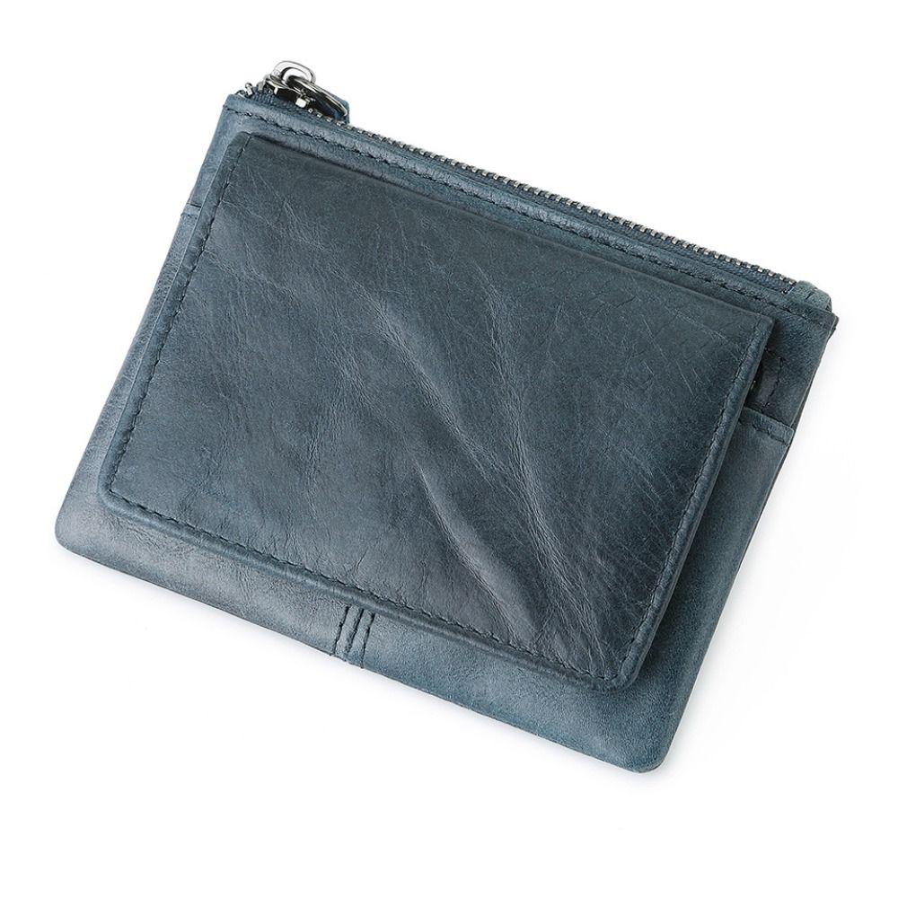 กระเป๋าใส่เหรียญ VOYAGER, Multi Card Seat Slim RFID Wallet, Minimalist Mini Real Leather Card Holder Men