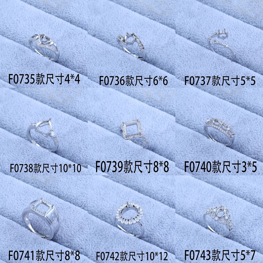 พร้อมส่ง แหวนเปล่า ประดับเพชรโมอิส หกกรงเล็บ เรียบง่าย สําหรับผู้หญิง