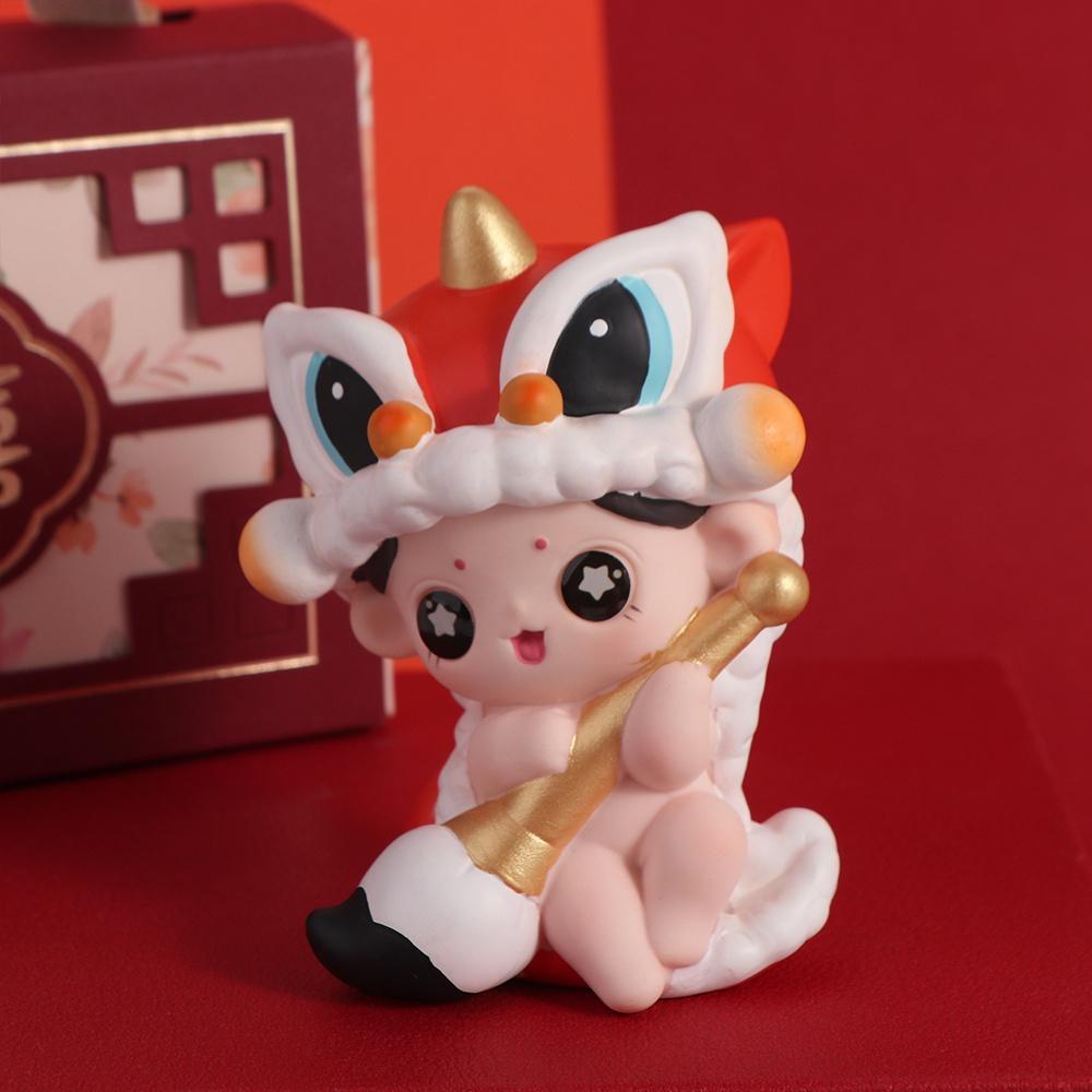 สเตลล่าริลด์ส์ตุ๊กตาเชิดสิงโต,ตรุษจีนสีแดงสิงโตเต้นรํารูปปั้นเด็กชาย,ของเล่นเด็กและเด็กผู้หญิงสไตล์จีนเครื่องประดับเชิดสิงโตเหลาตกแต - รูปที่ 4