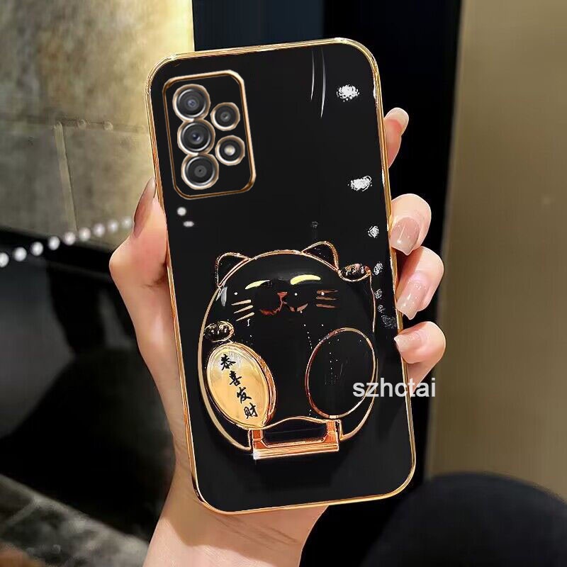 เคสโทรศัพท์ samsung a32 a52 a72 เคสโทรศัพท์ เคสโทรศัพท์พร้อมขาตั้งแมวกวัก Gong Xi Fa Cai - รูปที่ 4