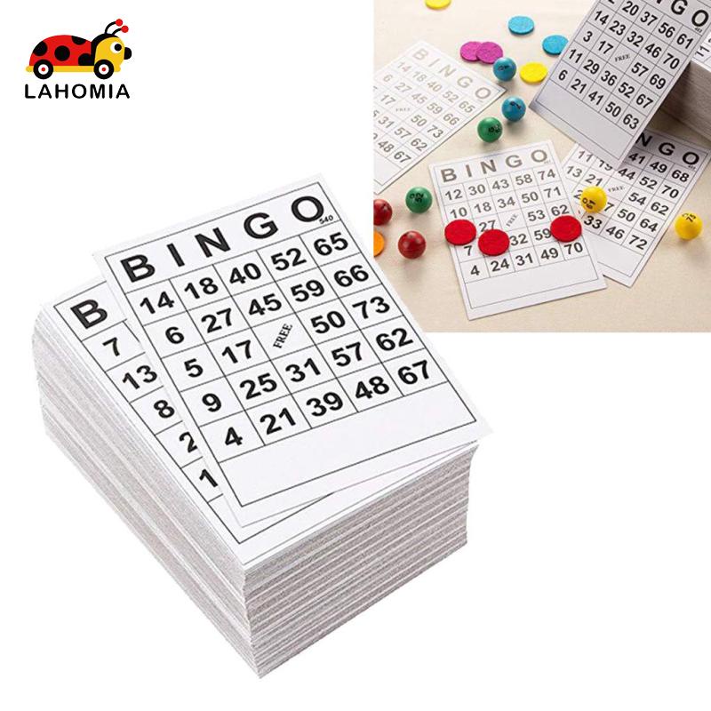 Lahomia 60 แผ่น ไม่ทำซ้ำ Bingo การ์ดเกม