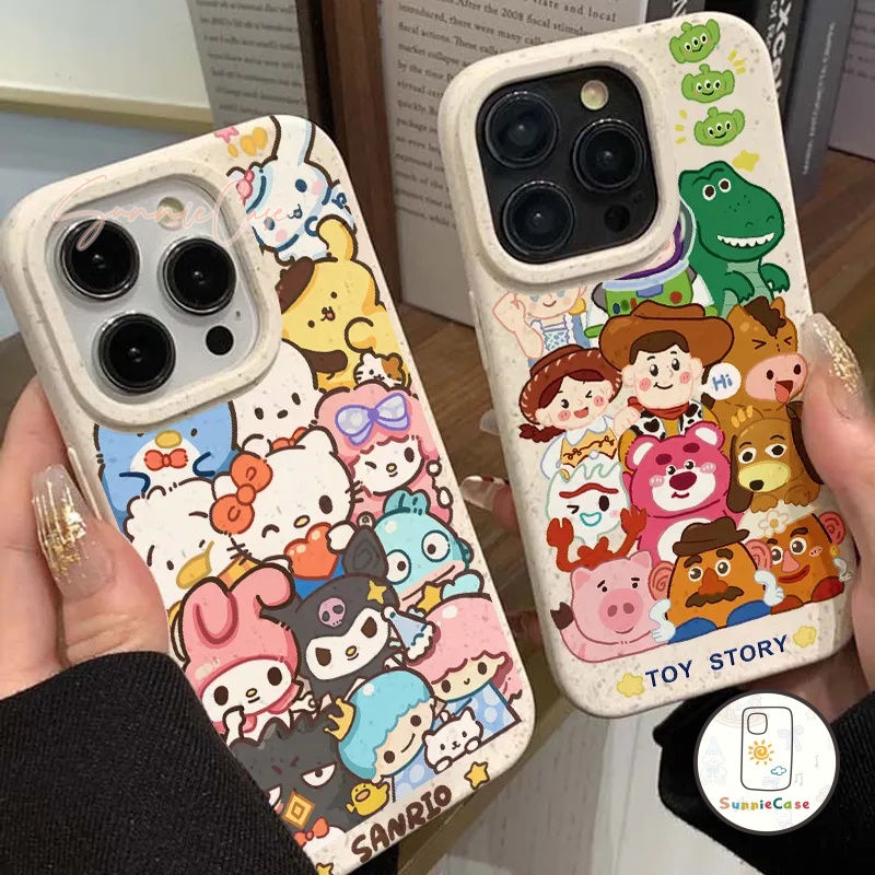 การ์ตูน Sanrio Toy Story ปลอกคอสัตว์น่ารักเข้ากันได้ iPhone 11 14 12 13 15 Pro Max 15 14 6 6s 8 7 Plus XR X XS Max SE