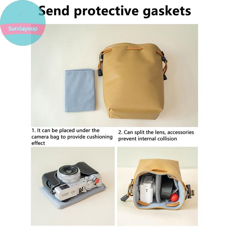 Sund กระเป๋ากล้องสําหรับ Canon Nikon Sony Fuji Pentax Travel เลนส์กระเป๋ากันน้ํากระเป๋ากล้องสําหรับ DSLR Iphone 15 Airpod Pro กระเป๋า TH