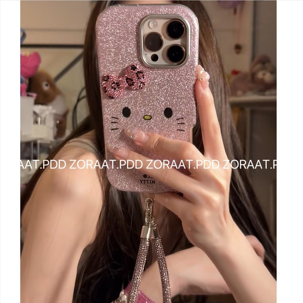 Creative Glitter สามมิติโบว์ KT Cat iPhone16promax เคสโทรศัพท์ Apple 15 สไตล์ใหม่ 14 รวมทุกอย่าง 13 ราคา ถูกที่สุด ดีลบีเคเค แกลเลอรีภาพที่ 2