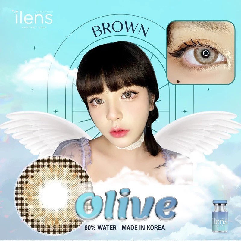 มีค่าสายตา 💋 ilens olive Gray Brown  💋 บิ๊กอาย สุดปัง คอนแทคเลนส์ รายเดือน มีอย แถมตลับฟรี เลนส์นิ่ม