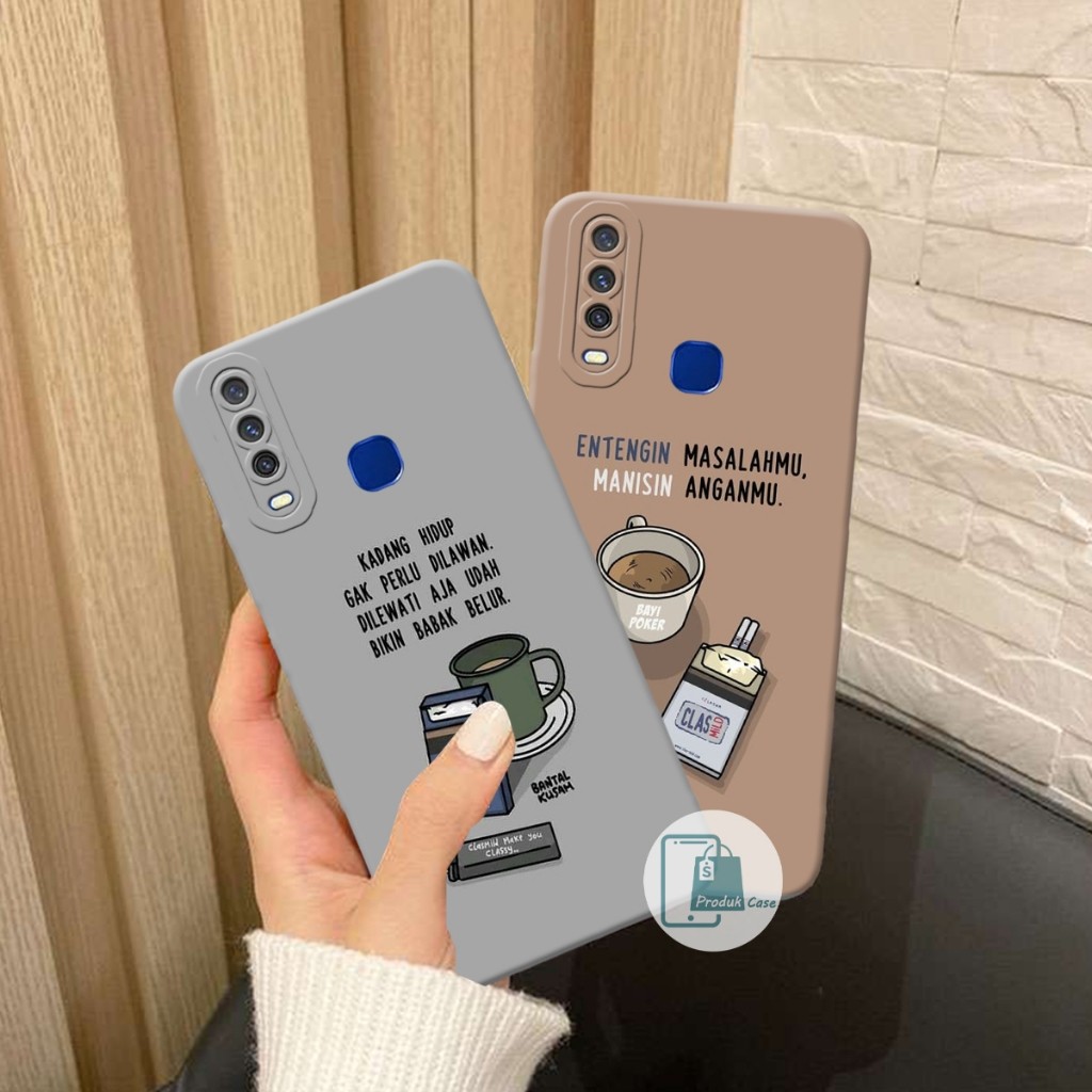 (PC1) Vivo Y12 Y17 Y15 Y11 Y19 Softcase ProCamera ปลอกซิลิโคน Hp Coffee Motif Words All Types (TypeL