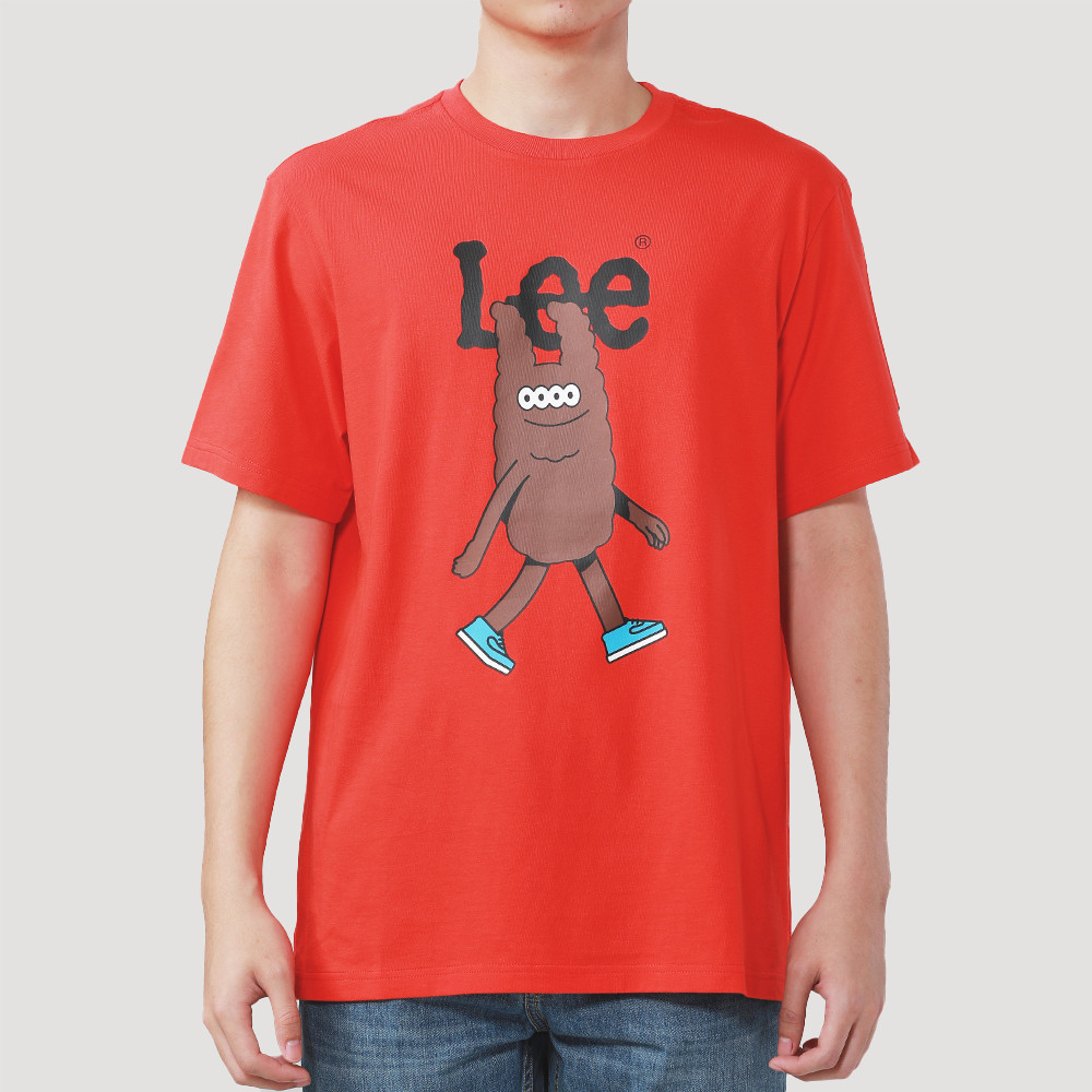 LEE เสื้อยืดแขนสั้นผู้ชาย คอลเลคชั่น Lee x MillionsMonster Comfort รุ่น LE F324MTSSN82 สีส้ม