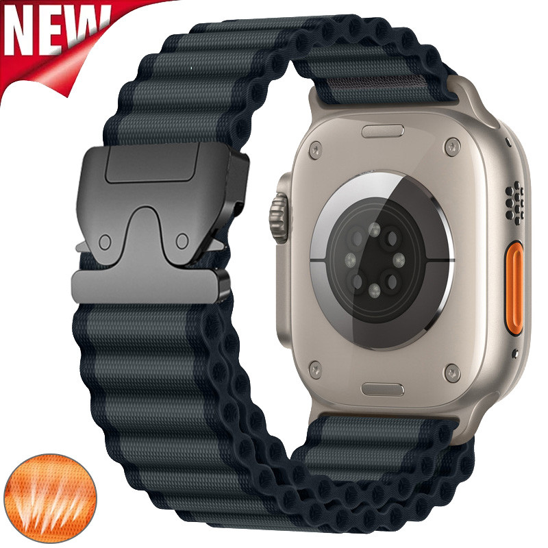 สายรัดไนลอนสําหรับ Apple Watch ขนาด 49/42/46/45/44/41/40 มม. Series 9/8/7/6/4/3/2/พิเศษ พร้อมชุดอุปกรณ์เสริม