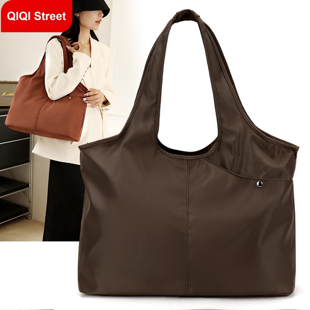 กระเป๋าโท้ท,กระเป๋าสตรีลําลองคลาสสิก,ผ้าไนลอนกันน้ําประณีตกระเป๋าแล็ปท็อปอเนกประสงค์