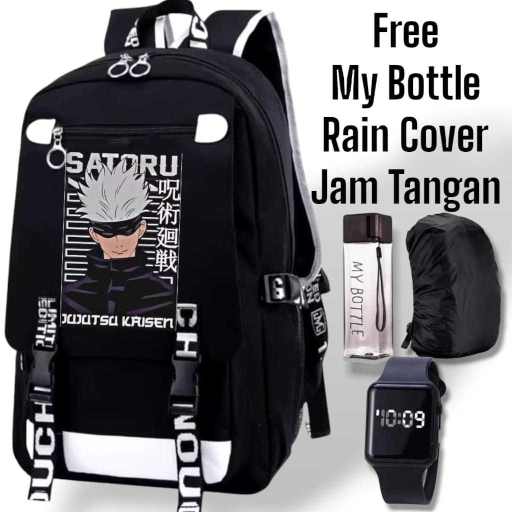 HIJAZ BAG - ใหม่ล่าสุด Jujutsu Kaisen Gojo Satoru Anime SCHOOL BAG สําหรับองค์ประกอบ SCHOOL เด็กชายและเด็กหญิง - รูปที่ 2