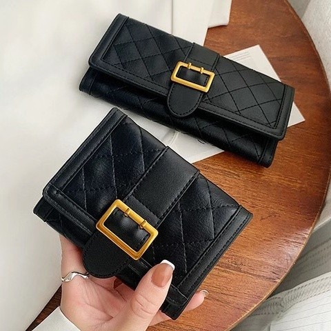 Diamond Small Wallet Womens Short Simple Three-Folding Coin Wallet Multi-Card Long Clutch Bag B2.16