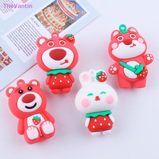 Thevantin พวงกุญแจเรซิ่น จี้ตุ๊กตาหมี ราสเบอร์รี่ 3D DIY สําหรับตกแต่งโทรศัพท์มือถือ