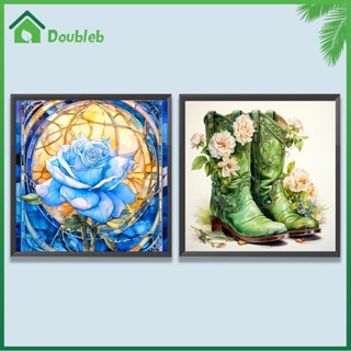 【Doub X ✮】ภาพวาดปักเพชร ทรงกลม ลายดอกไม้ 5D DIY สําหรับตกแต่งบ้าน ✮