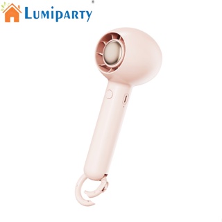 Lumiparty พัดลมมือถือ ขนาดเล็ก แบบพกพา พร้อมหัวเข็มขัด ชาร์จ Usb พัดลมระบายความร้อนเทอร์โบเบลด