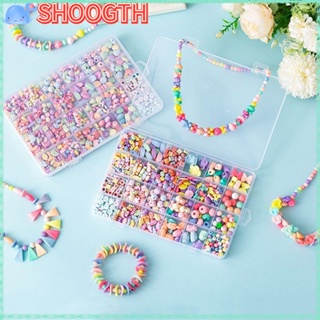 Shoogth ลูกปัดสีรุ้ง 24 ช่อง อเนกประสงค์ เพื่อการเรียนรู้เด็ก DIY 500 ชิ้น ต่อกล่อง