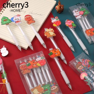 Cherry3 ชุดปากกาเจล ลายซานต้า กวางเรนเดียร์ ต้นไม้ สโนว์แมน ของขวัญคริสต์มาส สําหรับนักเรียน 6 ชิ้น ต่อชุด