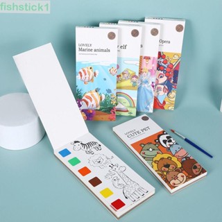 Fishstick1 Gouache หนังสือภาพกราฟฟิตี้ พร้อมแปรง สําหรับเด็กอนุบาล