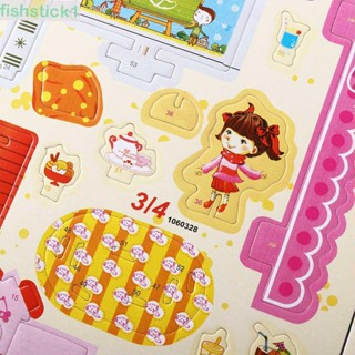 Fishstick1 จิ๊กซอว์กระดาษ ลายการ์ตูน 3d แฮนด์เมด สําหรับตกแต่งบ้านตุ๊กตา ห้องนั่งเล่น ห้องน้ํา DIY