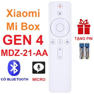 Mi Box Gen 4 mdz-22-aa รีโมทคอนโทรล (ไมโครโฟนควบคุมด้วยเสียง - ฟรีแบตเตอรี่บลูทูธ)