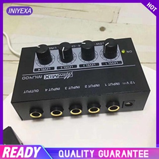 [Iniyexa] เครื่องมิกเซอร์เสียง 12V 4 ช่อง สําหรับกีตาร์ เบส คีย์บอร์ด สตูดิโอ เวที ไลฟ์สด และสตูดิโอ โทรศัพท์มือถือ