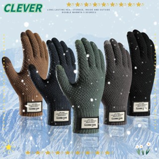 Clever ถุงมือผ้าถัก หน้าจอสัมผัส คุณภาพสูง ให้ความอบอุ่น สไตล์นักธุรกิจ สําหรับผู้ชาย