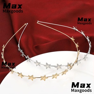 Maxg ที่คาดผม ดาว สไตล์วินเทจ ฝรั่งเศส คริสตัล ที่คาดผม แวววาว ที่คาดผม