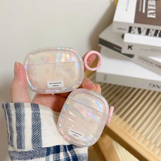 เคสหูฟังบลูทูธไร้สาย ลายดอกไม้ สีชมพู สําหรับ Airpods 3 1 2 Pro 2