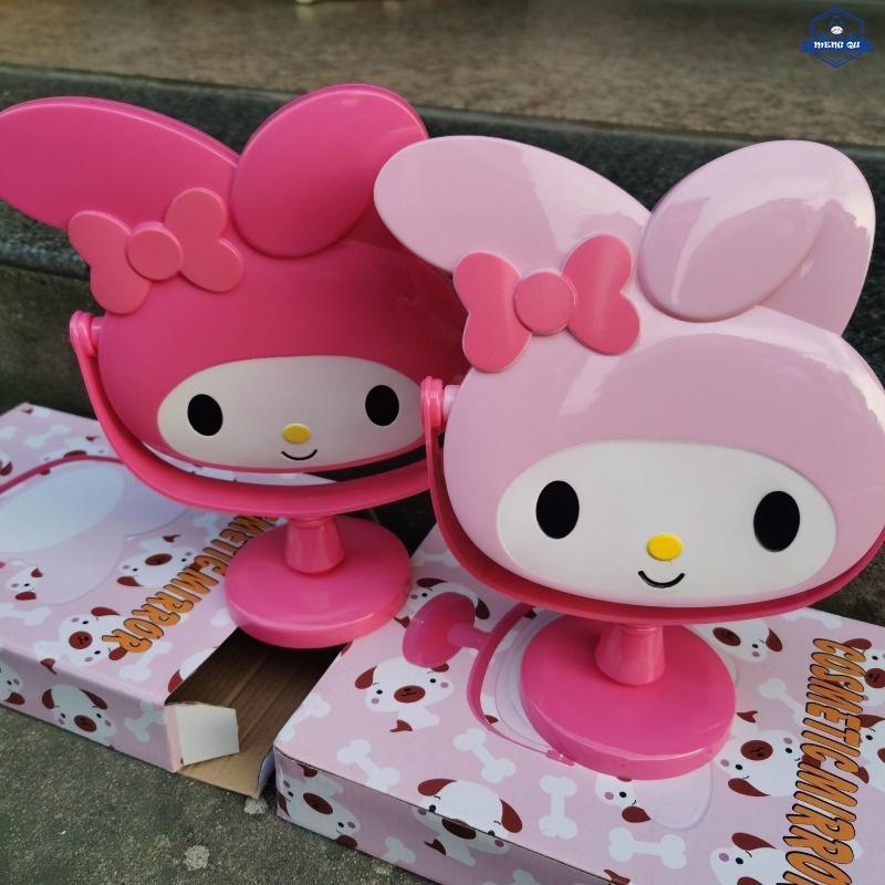 Sanrio กระจกแต่งหน้า ลายการ์ตูน Hello Kitty น่ารัก หมุนได้ สําหรับหอพักนักเรียน