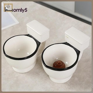 [Homyl5] แก้วกาแฟเซรามิค ลายตลก สีขาว ขอบสีดํา 300 มล. สําหรับห้องน้ํา บ้าน ออฟฟิศ วันเกิด