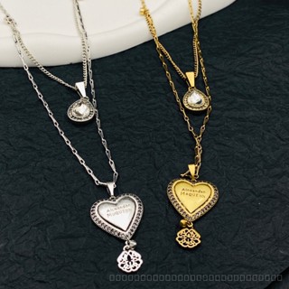 0905YWJB European and American Heavy Industry Love Marking Necklace Ghost Design Retro Distressed Peach Heart Exaggerated and Personalized Accessories Batch Q2DL