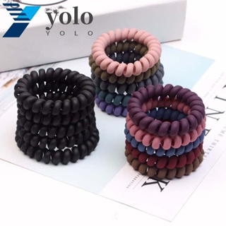 Yolo ยางรัดผมหางม้า แบบยืดหยุ่น เนื้อแมตต์ สีพื้น สําหรับผู้หญิง