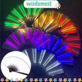 Wisdomest พัดไฟนีออน Led เรืองแสง 13 นิ้ว หลากสี สําหรับตกแต่งปาร์ตี้ เต้นรํา