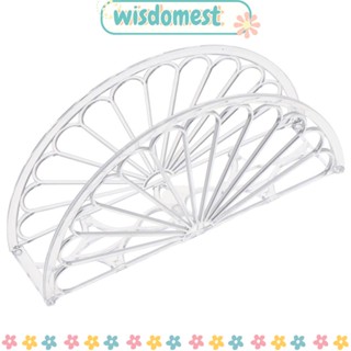 Wisdomest เครื่องจ่ายกระดาษทิชชู่ แบบตั้งโต๊ะ พลาสติกใส รูปกลีบส้ม ขนาด 5.9 X 1.57 X 2.95 นิ้ว